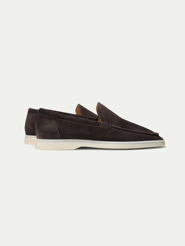Dunkelbraune Wildleder Loafer mit Weicher Innensohle