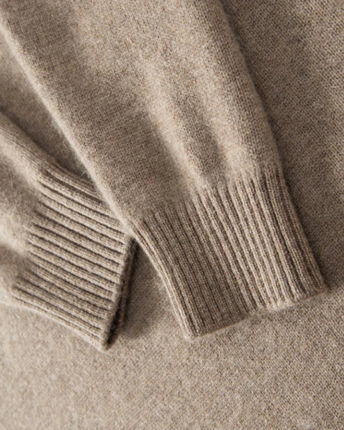 Kaschmir-Halbreißverschluss-Pullover