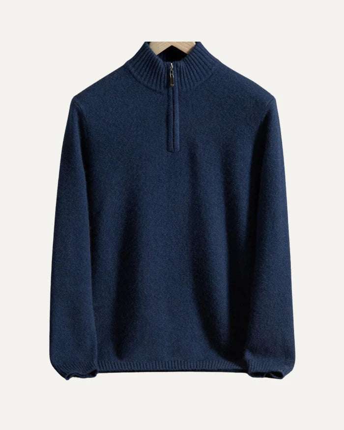 Kaschmir-Halbreißverschluss-Pullover