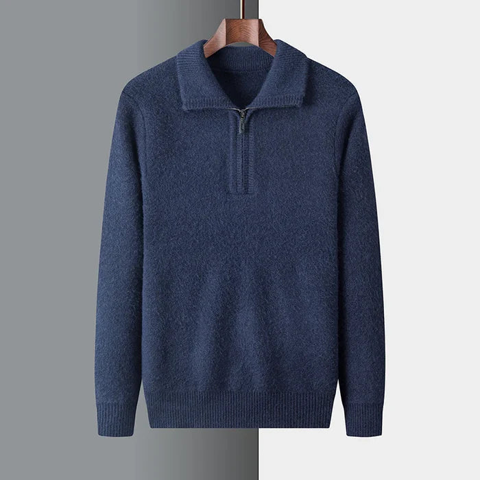 Kaschmirpullover mit Kragen und langen Ärmeln
