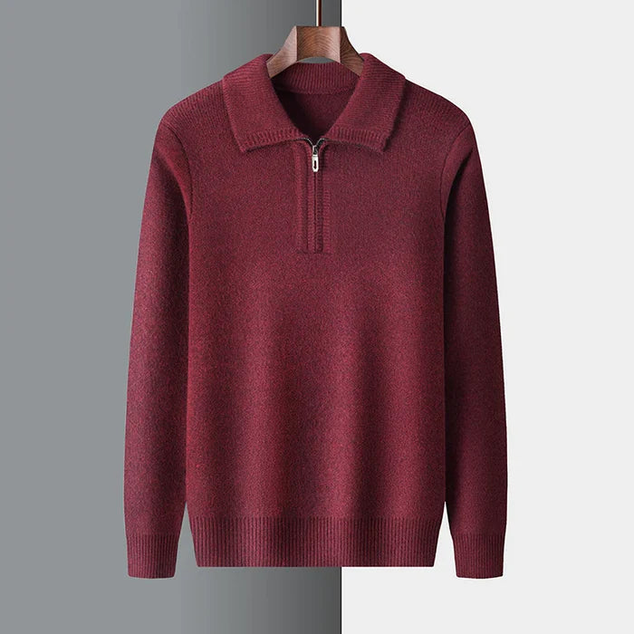 Kaschmirpullover mit Kragen und langen Ärmeln