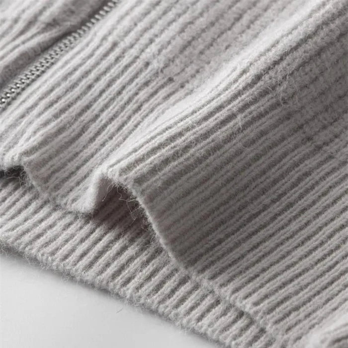 Kaschmirpullover mit Reißverschluss