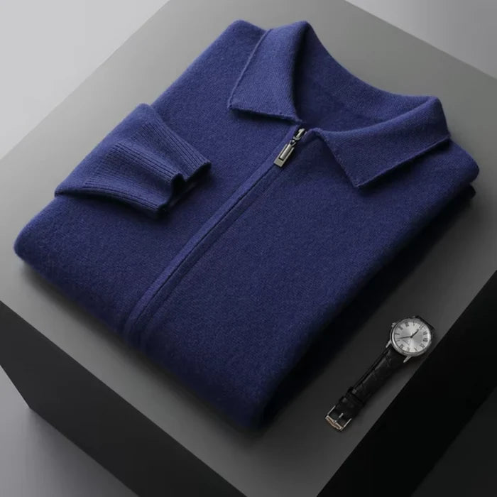 Kaschmirpullover mit durchgehendem Reißverschluss für jede Gelegenheit