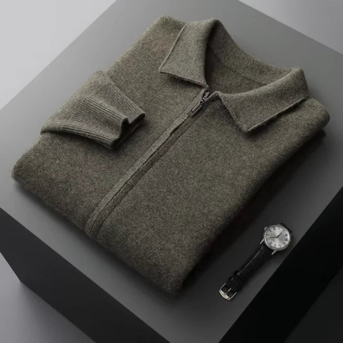 Kaschmirpullover mit durchgehendem Reißverschluss für jede Gelegenheit