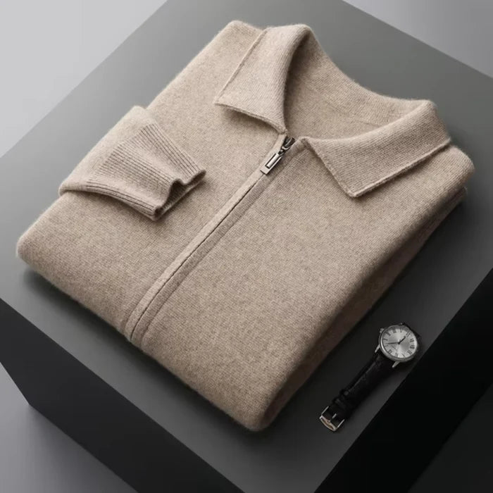 Kaschmirpullover mit durchgehendem Reißverschluss für jede Gelegenheit