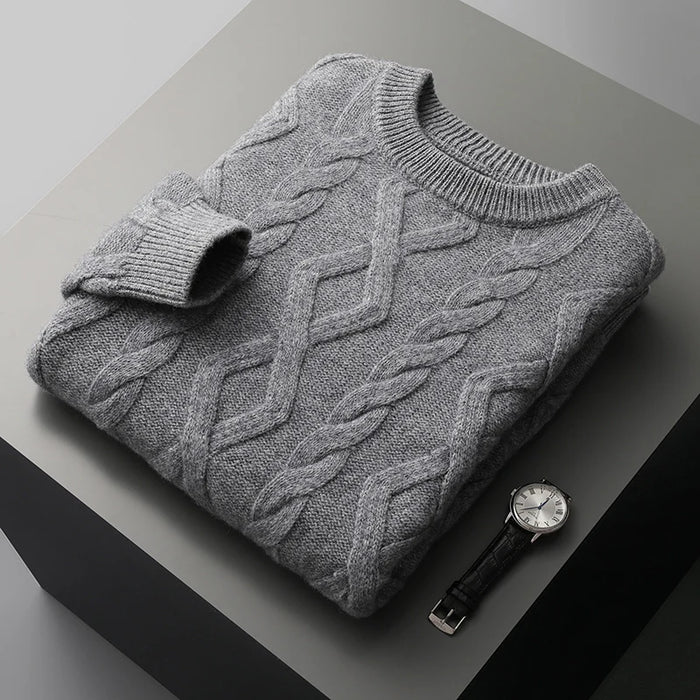 Strukturierter Kaschmirpullover mit eleganter Note