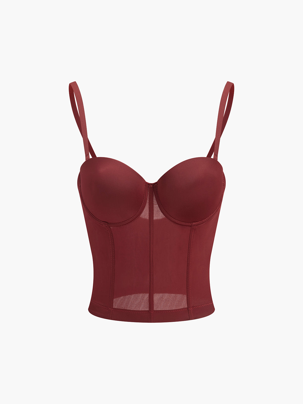 Bustier mit transparenten Einsätzen und Hakenverschluss