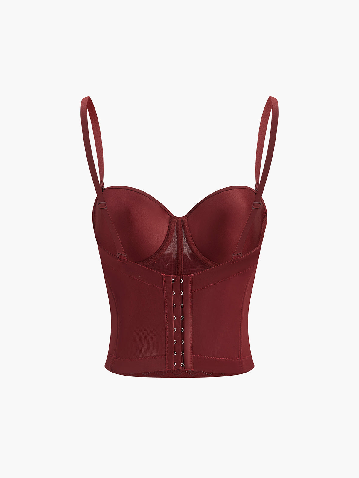 Bustier mit transparenten Einsätzen und Hakenverschluss