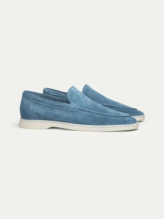 Bequeme Hellblaue Wildleder Loafer