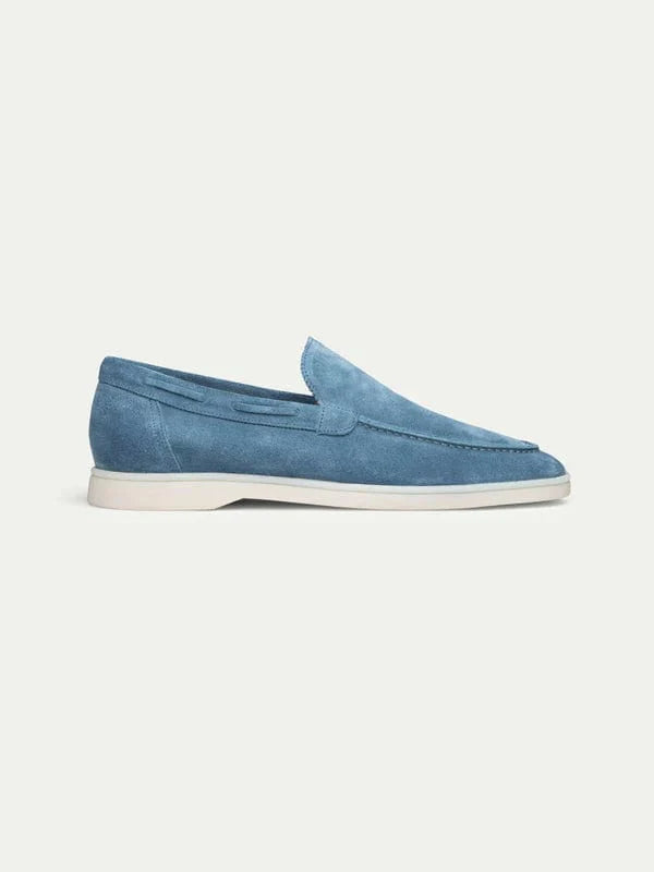 Bequeme Hellblaue Wildleder Loafer