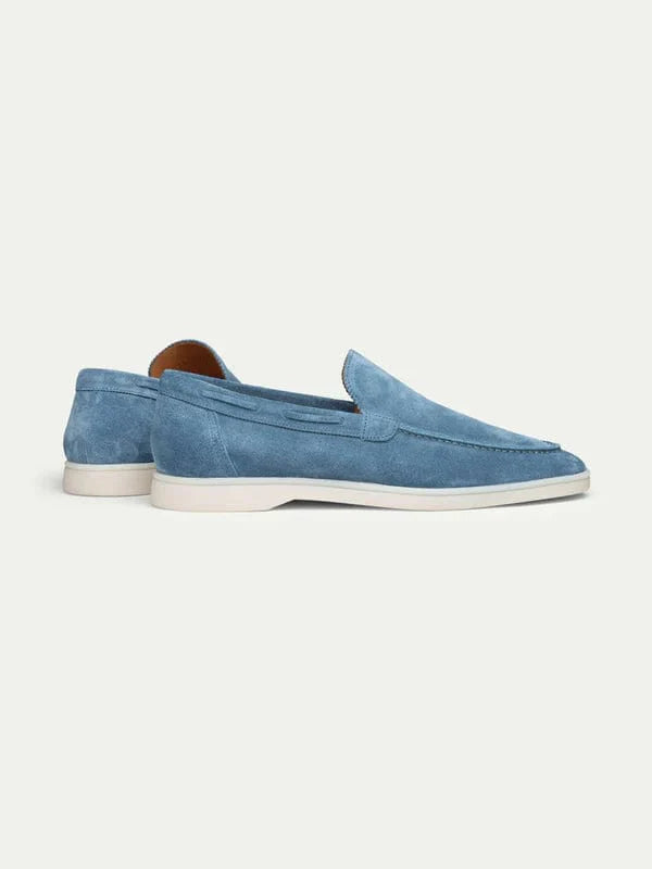 Bequeme Hellblaue Wildleder Loafer