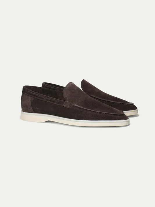 Dunkelbraune Wildleder Loafer mit Weicher Innensohle
