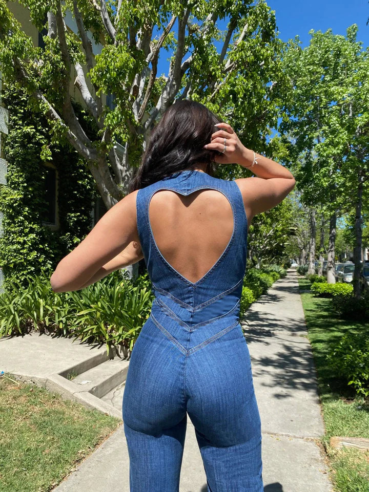 Herzförmiger Denim-Jumpsuit