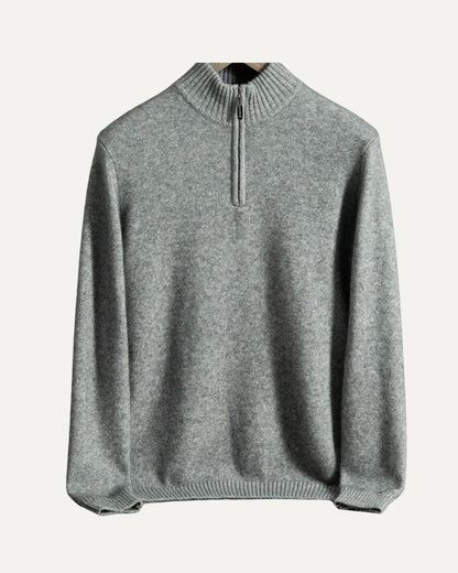 Kaschmir-Halbreißverschluss-Pullover