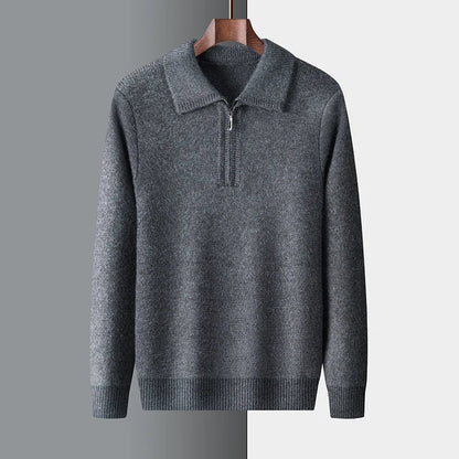 Kaschmirpullover mit Kragen und langen Ärmeln