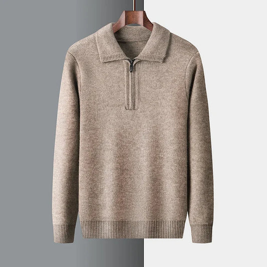 Kaschmirpullover mit Kragen und langen Ärmeln