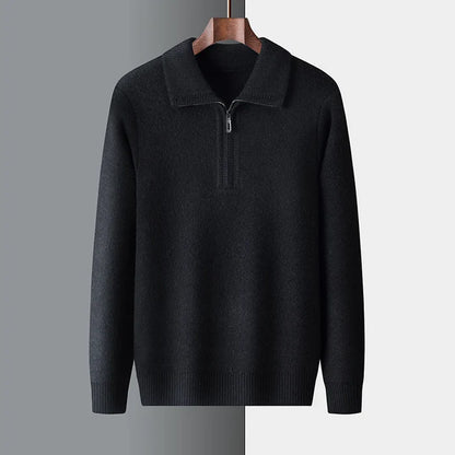 Kaschmirpullover mit Kragen und langen Ärmeln