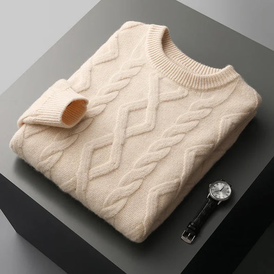 Strukturierter Kaschmirpullover mit eleganter Note